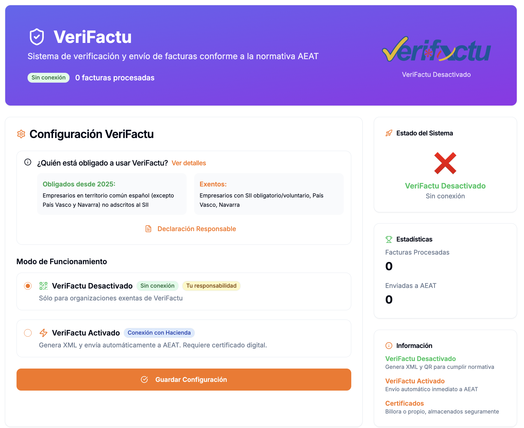 Configuración VeriFactu